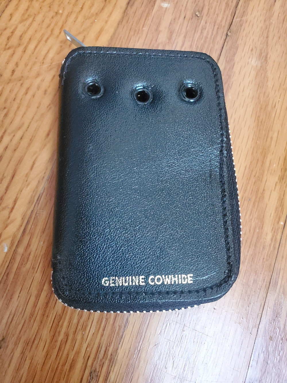 Vintage Key Case,id Card Holder Black Genuine Cowhide Leather Womens